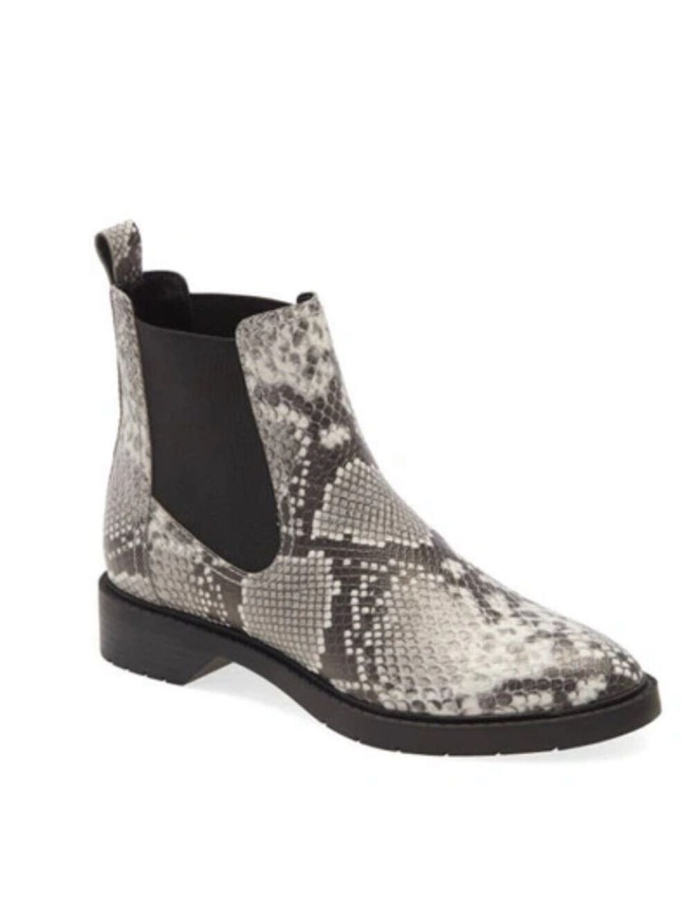 Women’s Treasure & Bond Gabriela Chelsea Black & Grey Snake Print Boots 8.5 US!